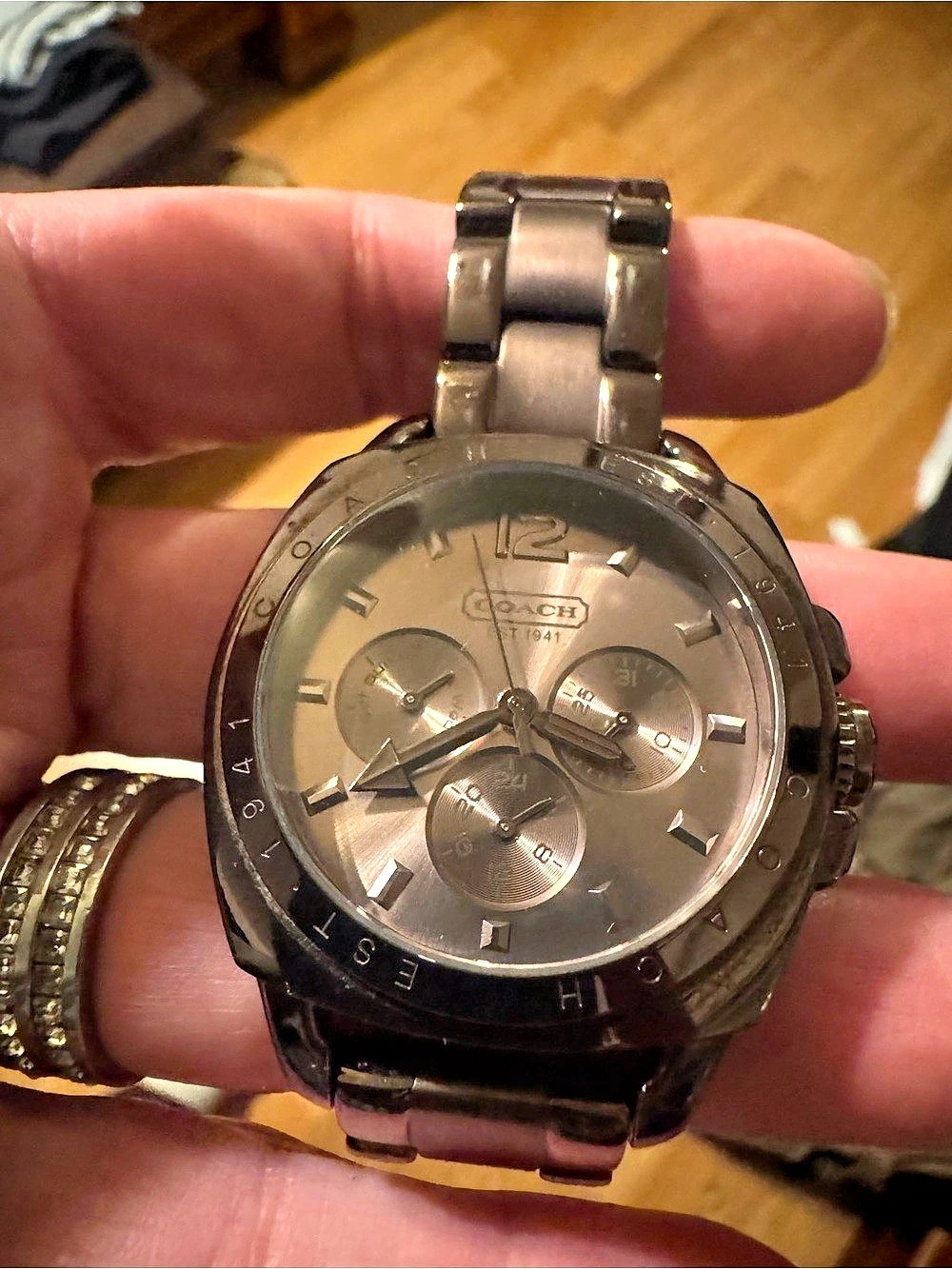 Coach Chronograph Watch in Brown with box y2k